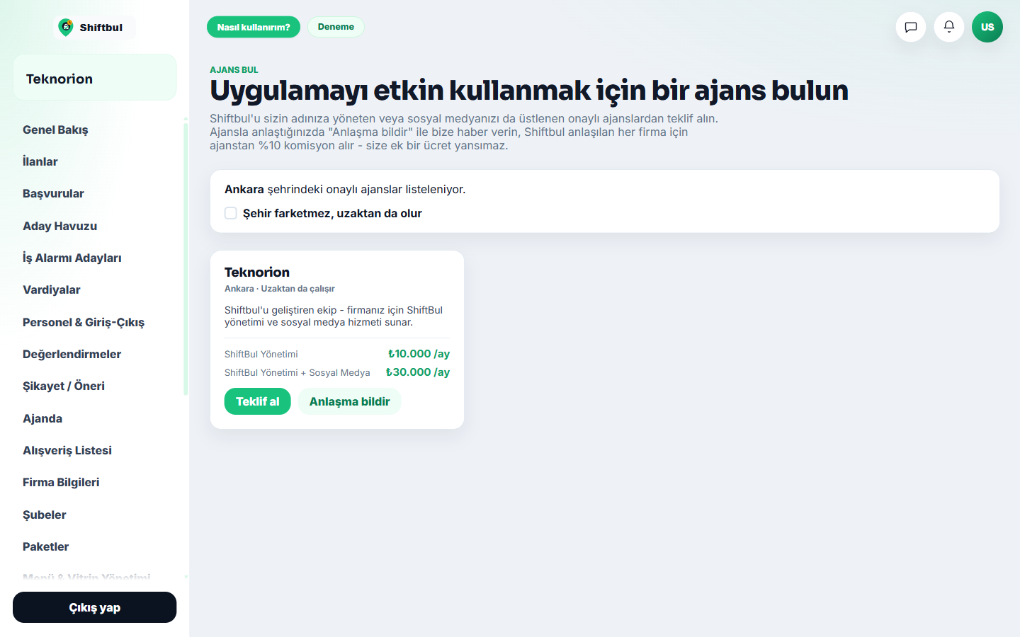 Ajans Bul - onaylı ajans listesi